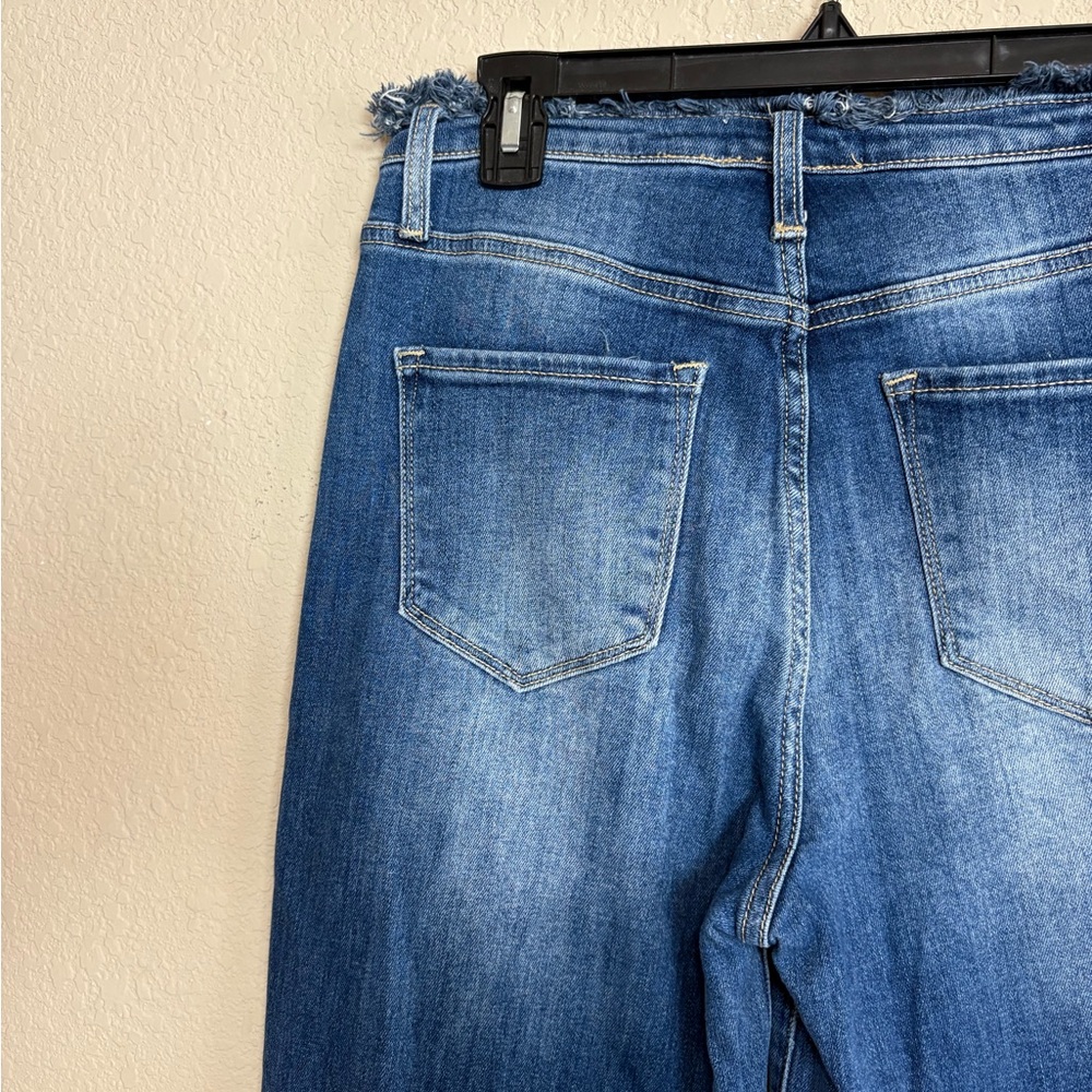 Risen Jeans High Waist Wide Leg Frayed Hem & Waist Cotton Jeans Size 29” BDQ5032 - Picture 9 of 14